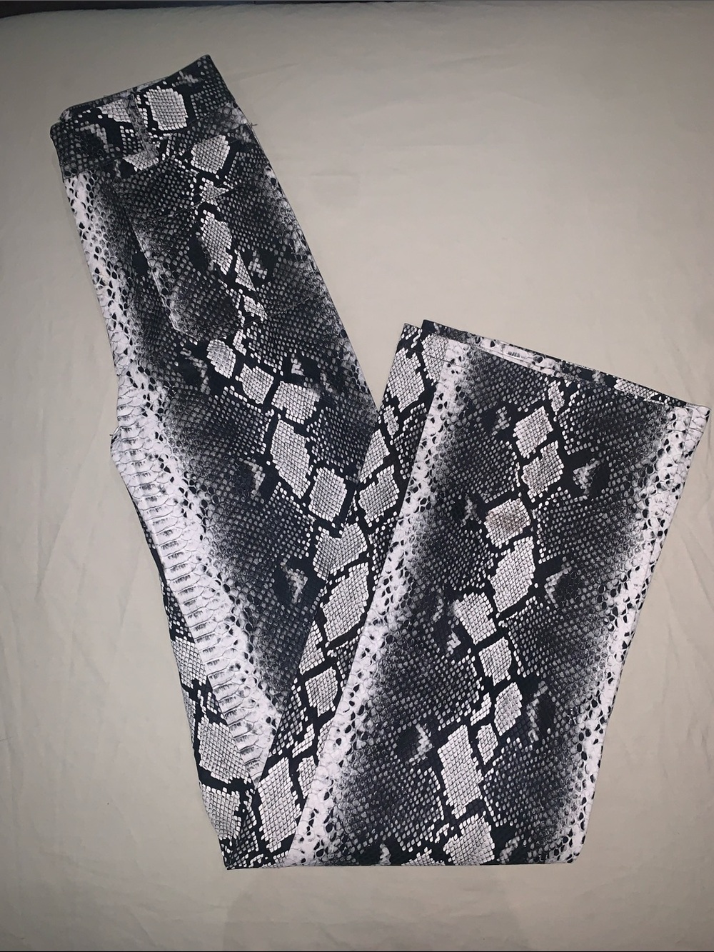 Princess Polly Black and White Snake-Print Leggings